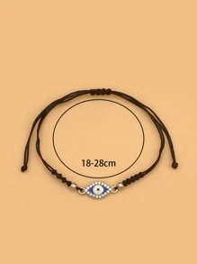 12pcs Random Eye & Rhinestone Hamsa Hand Decor Bracelet - Multicolor - View 4