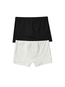 Boys 2pcs Letter Tape Shortie Brief - Black and White - View 2