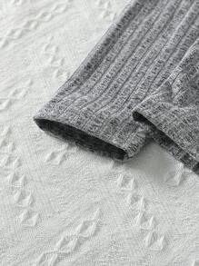 Chicas Conjunto de pijama Top de tirantes unicolor tejido de canalé & Leggings - Gris - Ver 6