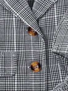 Baby Plaid Print Vest Jacket & Shorts & Cami Top - Grey - View 5