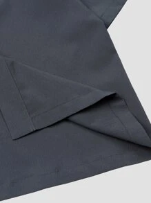 Manfinity Men's Solid Color Drop Shoulder Ultra-Loose Shirt Without T-Shirt - Dark Grey - View 3