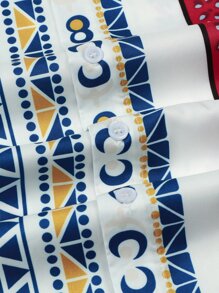 Manfinity Men Geo Print Button Up Shirt - Multicolor - View 7