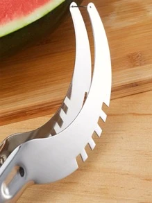 1pc Stainless Steel Watermelon Cutter - Silver - View 3