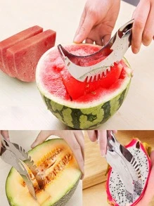 1pc Stainless Steel Watermelon Cutter - Silver - View 4