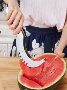 1pc Stainless Steel Watermelon Cutter - Silver - View 6