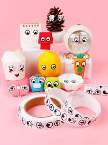 1 rollo Pegatina con estampado de dibujos animados - Blanco y Negro - Ver 1