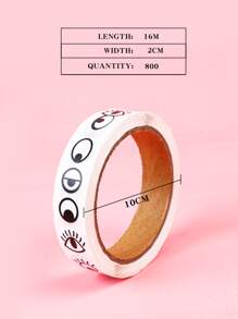 1 rollo Pegatina con estampado de dibujos animados - Blanco y Negro - Ver 3