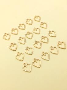 20/30pcs/Pack Heart Shaped Metal Pendant, Suitable For DIY Jewelry Making, Necklaces & Earrings