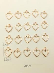 20/30pcs/Pack Heart Shaped Metal Pendant, Suitable For DIY Jewelry Making, Necklaces & Earrings