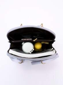 大容量、防水、便携式拉链背包，时尚 PU 背包，女士可转换单肩包，母亲节礼物，适合妈妈、青少年女孩、女大学生，非常适合学校、大学、户外、旅行、郊游 - 紫色 - 查看 3