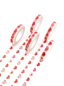1卷愛心圖案和紙膠帶 - 彩色 - 查看 1