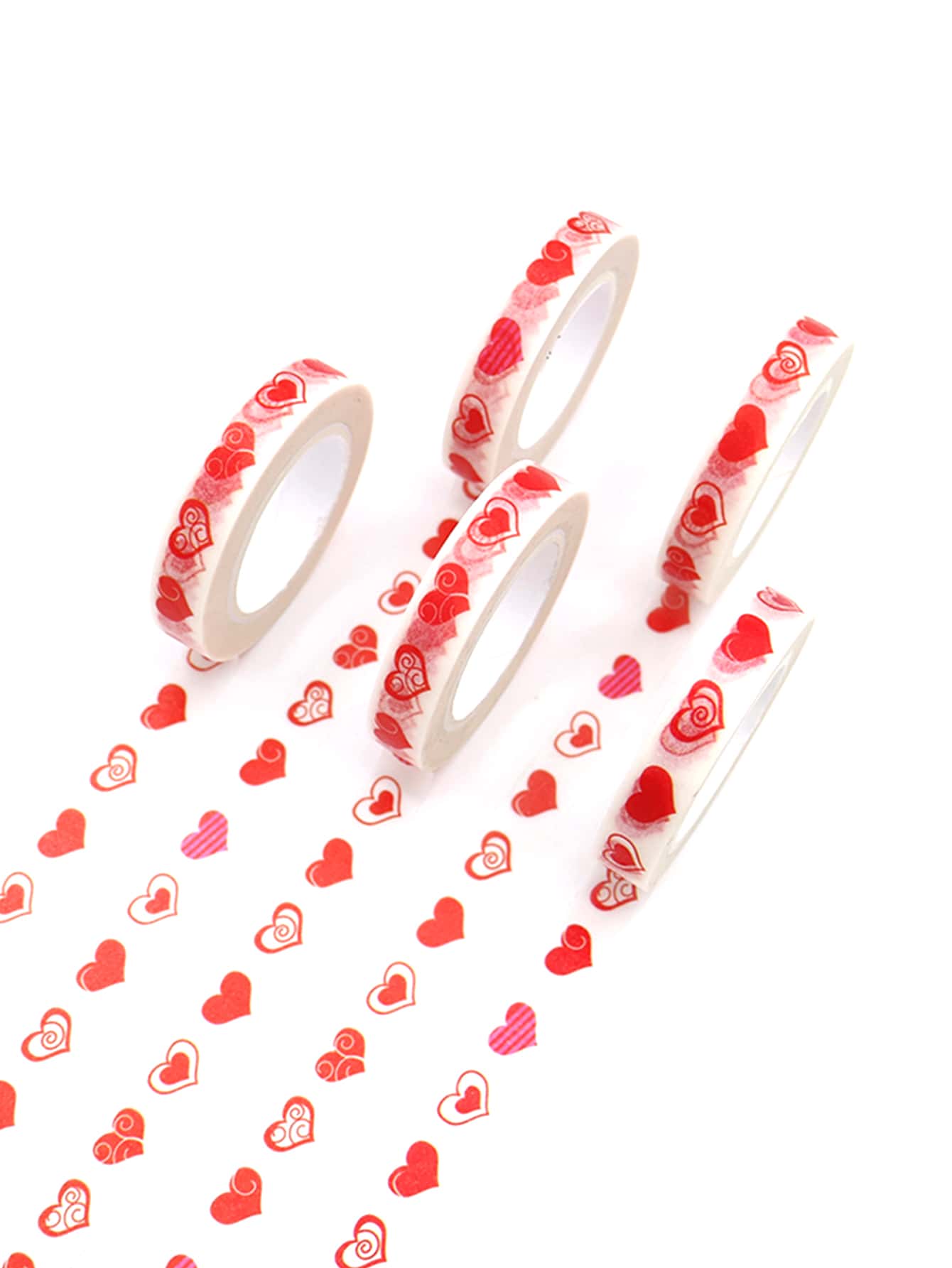 1卷愛心圖案和紙膠帶 - 彩色 - 查看 1