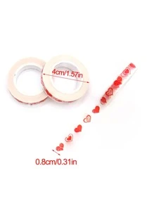 1卷愛心圖案和紙膠帶 - 彩色 - 查看 3