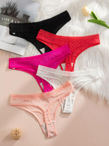 5 piezas Bragas unicolor de malla - Multicolor - Ver 2