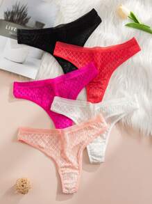 5 piezas Bragas unicolor de malla - Multicolor - Ver 3
