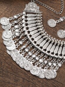 3pcs Coin Decor Jewelry Set - Antique Silver - View 5