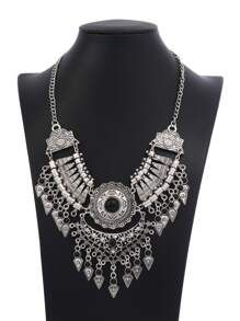 Fashionable Multilayered Vintage Handmade Braided Necklace With Tassel Pendant, Clavicle Chain Women's Accessory