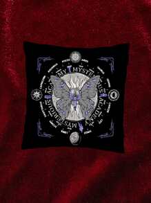 ROMWE Goth 1pc Galaxy & Cat Print Cushion Cover Without Filler - Multicolor - View 1