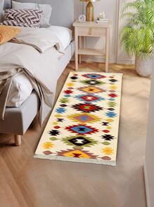 1pc geometrisch patroon kwastdecor vloerkleed - Veel kleurig - Bekijken 4