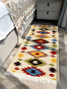 1pc geometrisch patroon kwastdecor vloerkleed - Veel kleurig - Bekijken 5