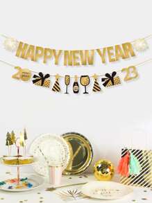 1pc New Year Pull Flag - Multicolor - View 1