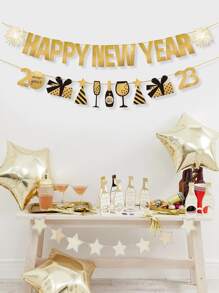 1pc New Year Pull Flag - Multicolor - View 2