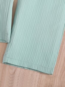 Chicas Mono de manga farol ribete con fruncido con cinturón - verde menta - Ver 4