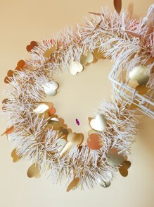 1入組心和金屬絲裝飾花環 - 彩色 - 查看 2