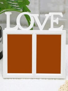 1入組Love字母木頭相框帶1入組隨機內層紙禮品 - 白色 - 查看 1