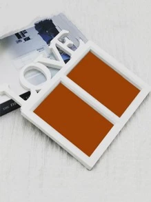 1入組Love字母木頭相框帶1入組隨機內層紙禮品 - 白色 - 查看 5
