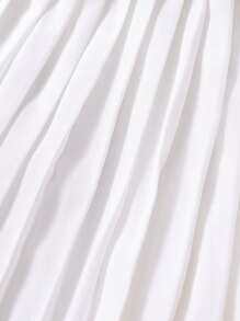 Girls Solid Belted Pleated Skirt - White - View 4