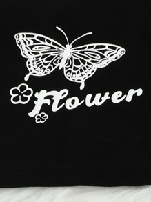 Girls Letter And Butterfly Print Cami Top & Pullover & Joggers - Multicolor - View 4