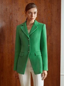 MOTF PREMIUM VISCOSE SINGLE BREASTED BLAZER - Green - View 9