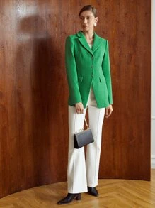 MOTF PREMIUM VISCOSE SINGLE BREASTED BLAZER - Green - View 8