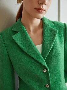 MOTF PREMIUM VISCOSE SINGLE BREASTED BLAZER - Green - View 3