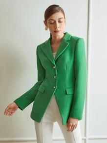 MOTF PREMIUM VISCOSE SINGLE BREASTED BLAZER - Green - View 2