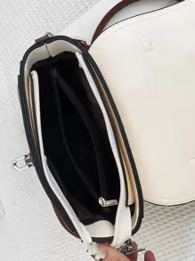 yating Metal Lock Flap Square Bag - Multicolor - View 3