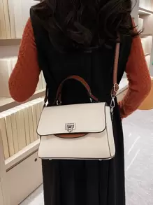 yating Metal Lock Flap Square Bag - Multicolor - View 6