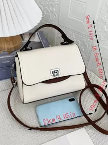 yating Metal Lock Flap Square Bag - Multicolor - View 8