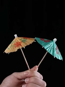 50 piezas Marcador de vidrio con diseño de paraguas al azar - Multicolor - Ver 3