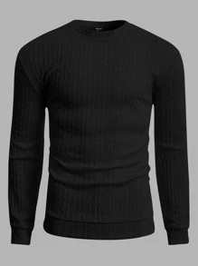 Manfinity NiteLyfe Hombres Sudadera unicolor de cuello alto - Negro - Ver 1
