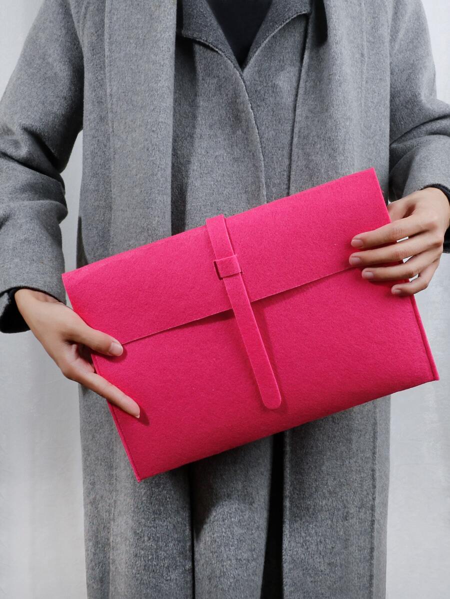 Neon Pink Large Capacity Square Bag - Hot Pink - View 1