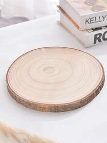 3pcs Wooden Decoration Craft, Tree Slice Design Desktop Ornament For Home - Apricot - View 3