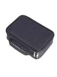 1/2 支彩色铅笔盒大容量铅笔盒带双头拉链多层盒，适用于彩色铅笔、马克笔和纯色中性笔 - 黑色 - 查看 3