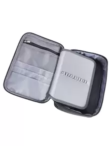 1/2 支彩色铅笔盒大容量铅笔盒带双头拉链多层盒，适用于彩色铅笔、马克笔和纯色中性笔 - 黑色 - 查看 4