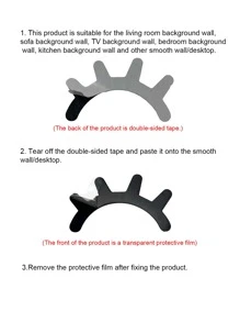 1對裝飾現代睫毛設計裝飾鏡子牆貼 - 黑色 - 查看 6