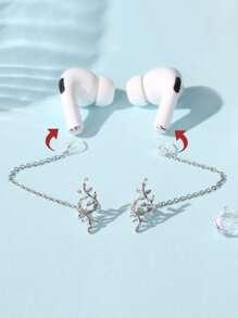 2pcs Leaf Design Earphone Anti-lost Chain - View 4