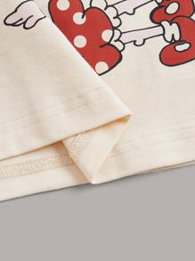 Zhihan Wang Artist Letter & Figure Graphic Crop Tee, Festival - Beige - View 4