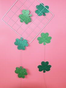 1入組聖帕特里克節金屬亮絲三葉草裝飾紙花環 - 軍綠色 - 查看 1