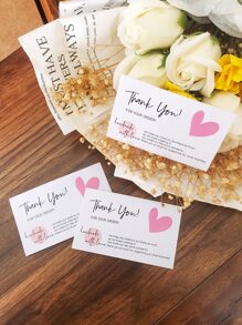 50pcs Heart & Slogan Graphic Card - Multicolor - View 2